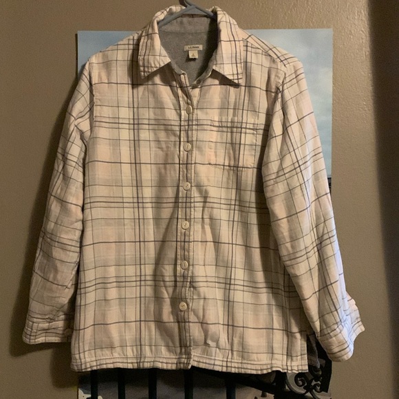 L.L. Bean Tops - L.L. Bean Sherpa lined plaid shirt